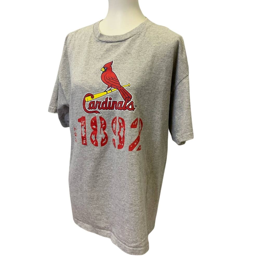 St Louis Baseball Cardinals Mens XL1892 Short Sleeve Cotton Blend Tee Shirt